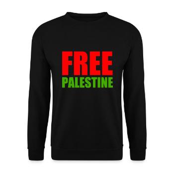 Free palestine - Unisex Sweatshirt - black - Front - Alina (178cm) & Michal (187cm)