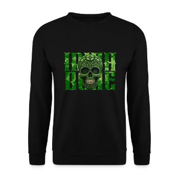 St. Patricks Day - Skull - Irish Bone - Unisex Pullover - Schwarz - Vorne - Alina (178cm) & Michal (187cm)