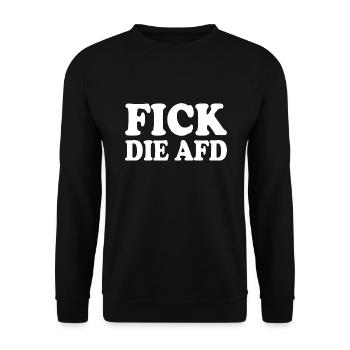 Fick die afd - Unisex Pullover - Schwarz - Vorne - Alina (178cm) & Michal (187cm)