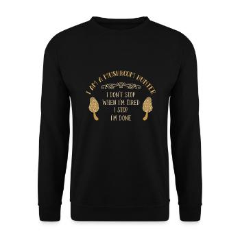 Pilze sammeln Pilzsammler - Unisex Pullover - Schwarz - Vorne - Alina (178cm) & Michal (187cm)
