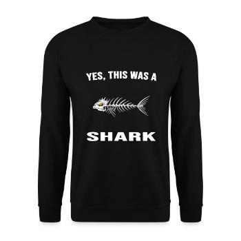 Hai Haifischgräte Anglerlatein Hochsee - Unisex Pullover - Schwarz - Vorne - Alina (178cm) & Michal (187cm)
