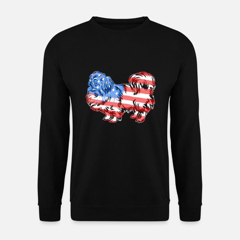 Pekingese Pekingese Flag - Unisex Sweatshirt - black