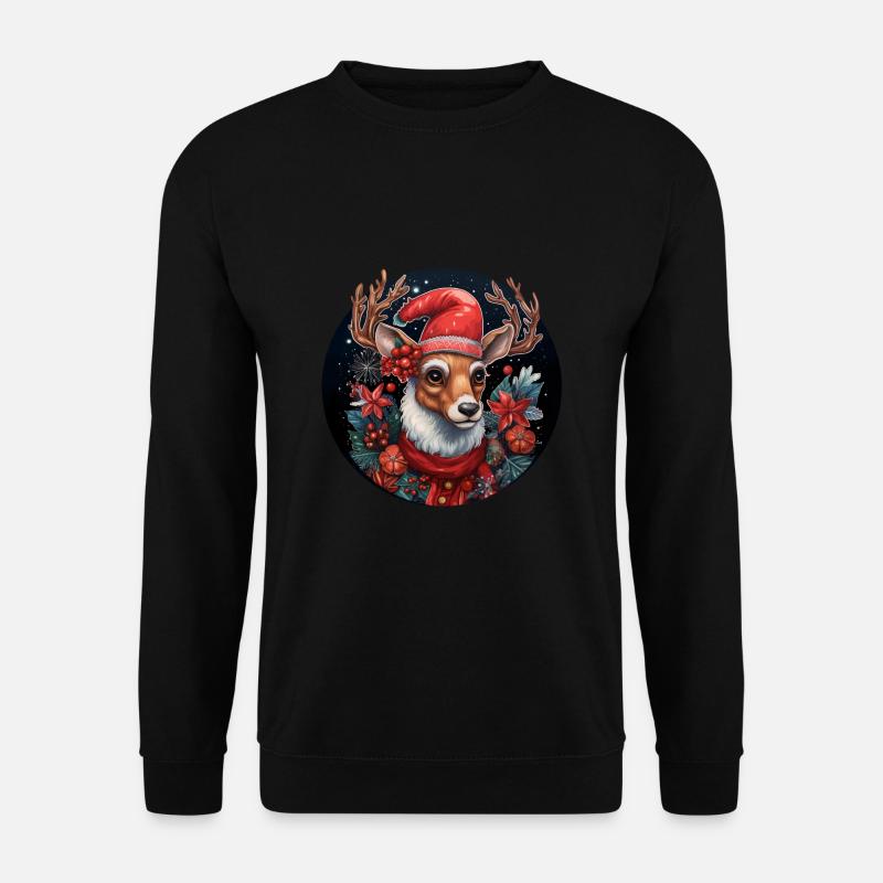 Weihnachtshirsch - Unisex Pullover - Schwarz