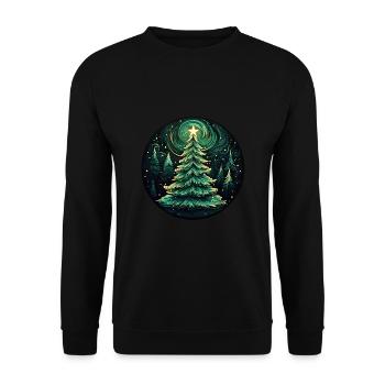 Sapin de Noël d’hiver - Sweat-shirt Unisexe - noir - Devant - Alina (178cm) & Michal (187cm)