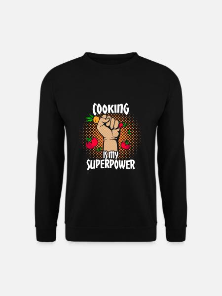 Kochen Superkraft Beruf Hobby Comic Geschenkidee - Unisex Pullover - Schwarz