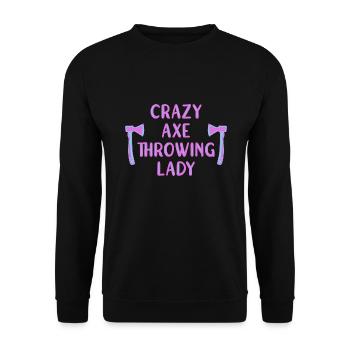 Axe throw axe throwing - Unisex Sweatshirt - black - Front - Alina (178cm) & Michal (187cm)