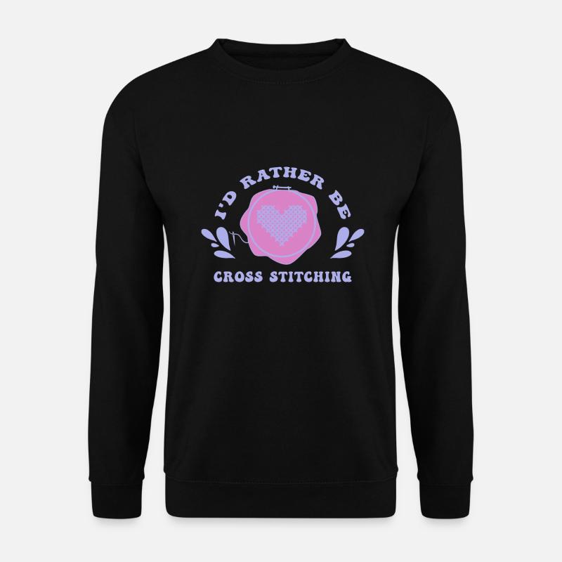 Cross Stitch Cross Stitch Embroidery - Unisex Sweatshirt - black