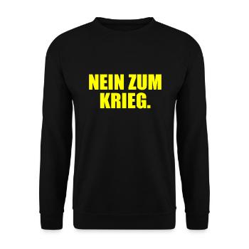 Nein zum krieg - Unisex Pullover - Schwarz - Vorne - Alina (178cm) & Michal (187cm)
