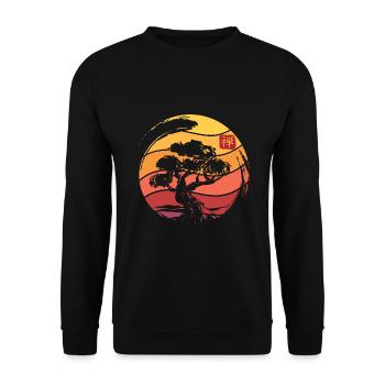 Japanese tree plant - Unisex Sweatshirt - black - Front - Alina (178cm) & Michal (187cm)