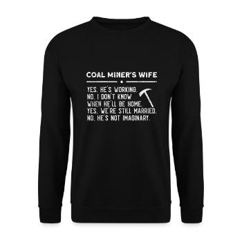 Mine Minenarbeiter - Unisex Pullover - Schwarz - Vorne - Alina (178cm) & Michal (187cm)