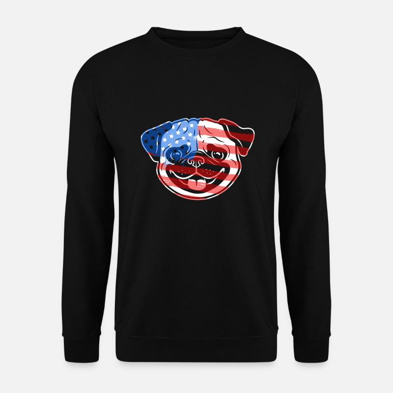 Pug Pug Flag - Unisex Sweatshirt - black