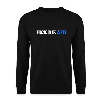Fick die afd - Unisex Pullover - Schwarz - Vorne - Alina (178cm) & Michal (187cm)