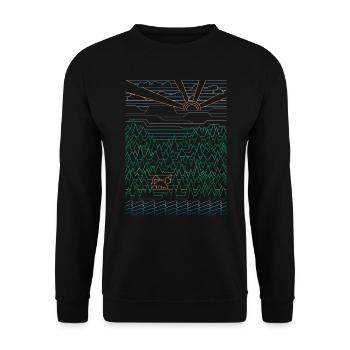 Fuchs & Wald (Landschaft) - Unisex Pullover - Schwarz - Vorne - Alina (178cm) & Michal (187cm)