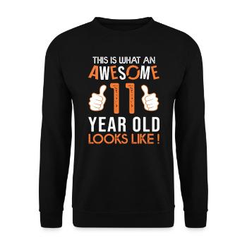 Awesome 11 YEAR ANNIVERSARY - Unisex Sweatshirt - black - Front - Alina (178cm) & Michal (187cm)