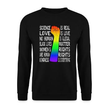 LA SCIENCE EST LA VRAIE BLACK LIVES MATTER LGBT PRIDE BLM - Sweat-shirt Unisexe - noir - Devant - Alina (178cm) & Michal (187cm)