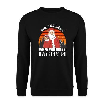 Aint No Laws When You Drink With Santa Claus - Unisex Sweatshirt - black - Front - Alina (178cm) & Michal (187cm)