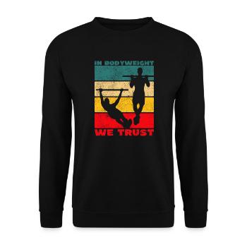 Drôle de dicton de gymnastique - Sweat-shirt Unisexe - noir - Devant - Alina (178cm) & Michal (187cm)
