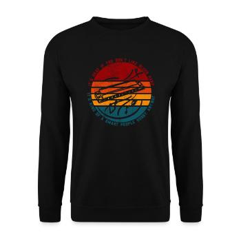 Blues Harp Lustiger Spruch - Unisex Pullover - Schwarz - Vorne - Alina (178cm) & Michal (187cm)