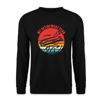 Blues Harp My Retirement Plan - Unisex Sweatshirt - black - Front - Alina (178cm) & Michal (187cm)