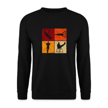 Rétro Vintage Calisthenics - Sweat-shirt Unisexe - noir - Devant - Alina (178cm) & Michal (187cm)