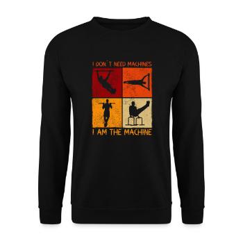 Je n’ai pas besoin de machines Calisthenics - Sweat-shirt Unisexe - noir - Devant - Alina (178cm) & Michal (187cm)