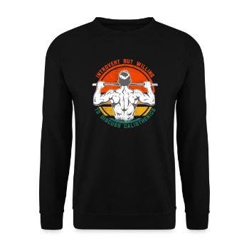 Introverti mais prêt à discuter de gymnastique - Sweat-shirt Unisexe - noir - Devant - Alina (178cm) & Michal (187cm)