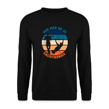 Tu m’as eu à Calisthenics - Sweat-shirt Unisexe - noir - Devant - Alina (178cm) & Michal (187cm)