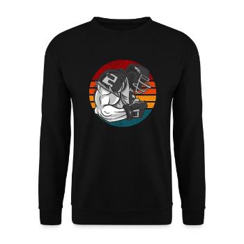 Football Américain Rétro Vintage - Sweat-shirt Unisexe - noir - Devant - Alina (178cm) & Michal (187cm)