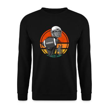Football Américain Rétro Vintage - Sweat-shirt Unisexe - noir - Devant - Alina (178cm) & Michal (187cm)