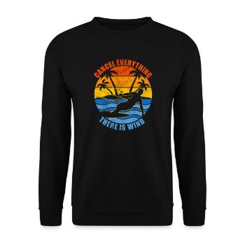 Alles abbrechen Es gibt Wind Lustiges Kitesurfen - Unisex Pullover - Schwarz - Vorne - Alina (178cm) & Michal (187cm)