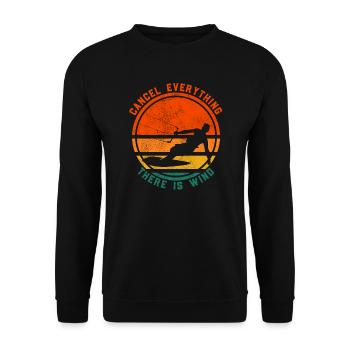 Alles abbrechen Es gibt Wind Lustiges Kitesurfen - Unisex Pullover - Schwarz - Vorne - Alina (178cm) & Michal (187cm)