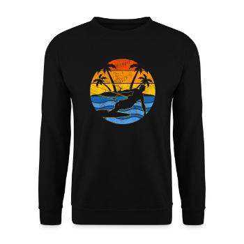 Kitesurfing Sprichwort - Unisex Pullover - Schwarz - Vorne - Alina (178cm) & Michal (187cm)