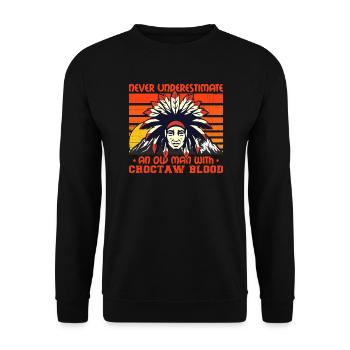Never Underestimate Old Choctaw Man - Unisex Sweatshirt - black - Front - Alina (178cm) & Michal (187cm)
