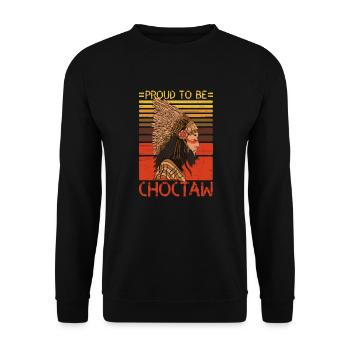 Stolz darauf, Choctaw-Indianer zu sein - Unisex Pullover - Schwarz - Vorne - Alina (178cm) & Michal (187cm)