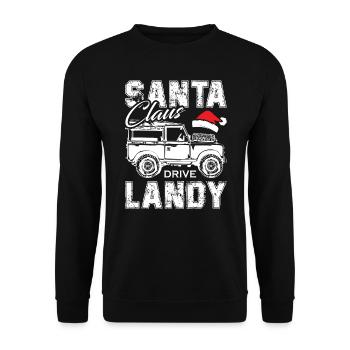 Santa Claus Drive Landy - Unisex Sweatshirt - black - Front - Alina (178cm) & Michal (187cm)
