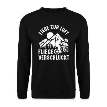 Radfahrer Mountainbike Fahrrad - Unisex Pullover - Schwarz - Vorne - Alina (178cm) & Michal (187cm)