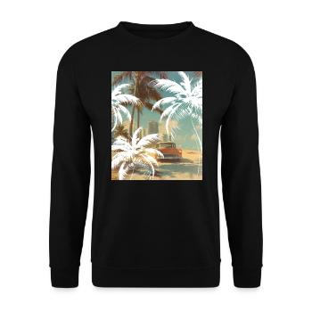 Palmiers de Miami Beach - Sweat-shirt Unisexe - noir - Devant - Alina (178cm) & Michal (187cm)