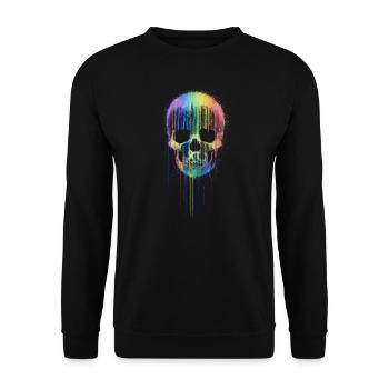 Rainbow Skull - Unisex Sweatshirt - black - Front - Alina (178cm) & Michal (187cm)