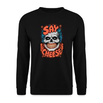 Say Cheese - Unisex Sweatshirt - black - Front - Alina (178cm) & Michal (187cm)