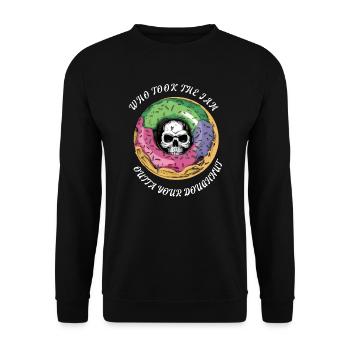 Who Took The Jam Outta Your Doughnut - Unisex Sweatshirt - black - Front - Alina (178cm) & Michal (187cm)