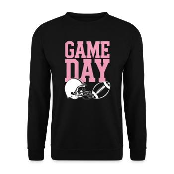 Game Day American Football - Unisex Sweatshirt - black - Front - Alina (178cm) & Michal (187cm)