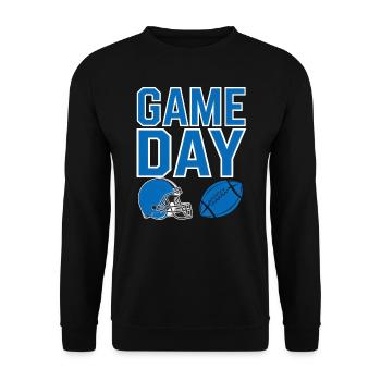 Game Day Blue American Football - Unisex Sweatshirt - black - Front - Alina (178cm) & Michal (187cm)