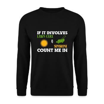 Tondeuse à gazon Tondeuse à gazon Drôle de jardinier - Sweat-shirt Unisexe - noir - Devant - Alina (178cm) & Michal (187cm)