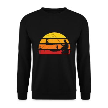 Pêche Pêche Pêcheur Petri Heil Carpe Pêche - Sweat-shirt Unisexe - noir - Devant - Alina (178cm) & Michal (187cm)