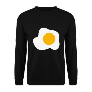 Fried Egg Graphic Breakfast Egg Yolk Lover - Unisex Sweatshirt - black - Front - Alina (178cm) & Michal (187cm)
