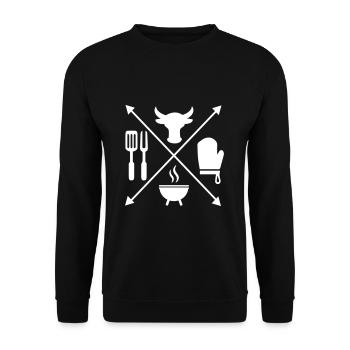 grillage - Sweat-shirt Unisexe - noir - Devant - Alina (178cm) & Michal (187cm)