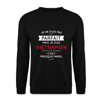 Je ne suis pas parfait mais je suis Vietnamien - Sweat-shirt Unisexe - noir - Devant - Alina (178cm) & Michal (187cm)