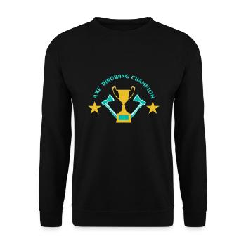 Axe throw axe throwing - Unisex Sweatshirt - black - Front - Alina (178cm) & Michal (187cm)