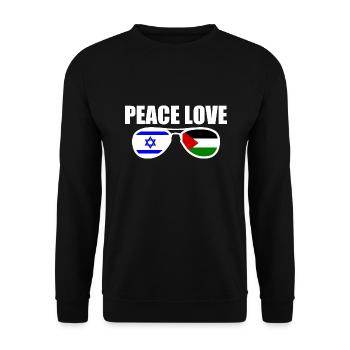 Peace and love for israel free palestine - Sweat-shirt Unisexe - noir - Devant - Alina (178cm) & Michal (187cm)