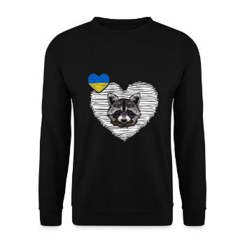 UKRAINE Cherson waschbär "the cherson raccoon" - Unisex Pullover - Schwarz - Vorne - Alina (178cm) & Michal (187cm)